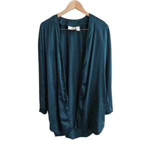 Vintage Victoria's Secret Gold Label Dark Teal 100% Silk Robe. One Size